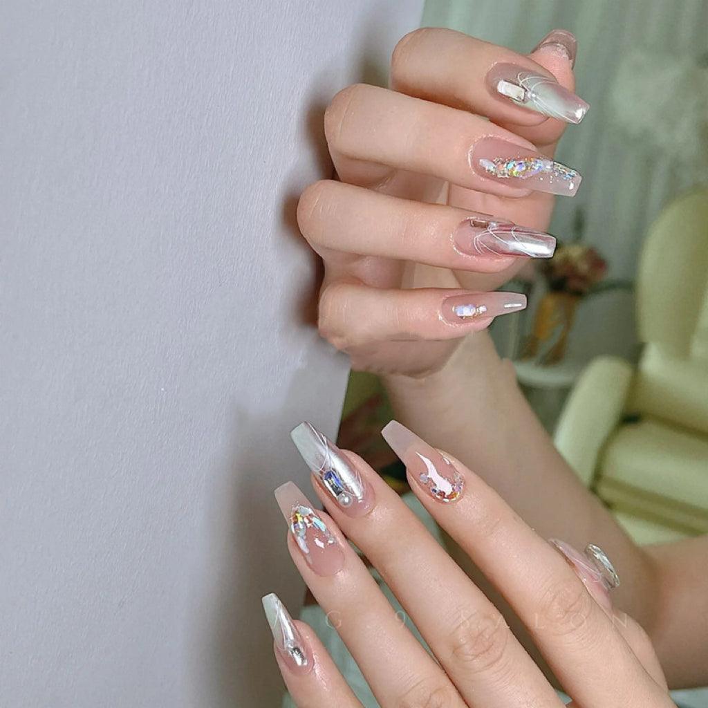 French Smudged | False Nails | SHOPQAQ