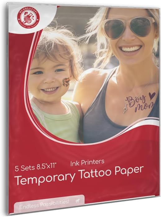 Temporary Tattoo Paper for INKJET printers, Custom printable tattoos (5 Sets)