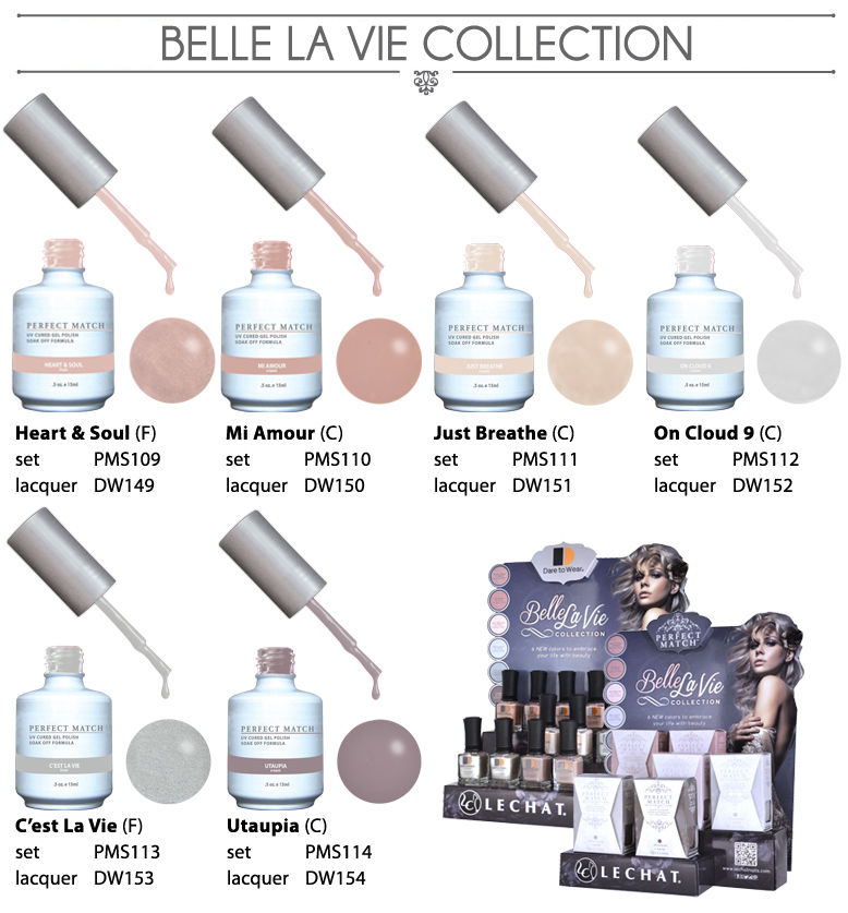 LeChat Perfect Match Collection - 6 Gelcolor+ Matching Nail Polish colors