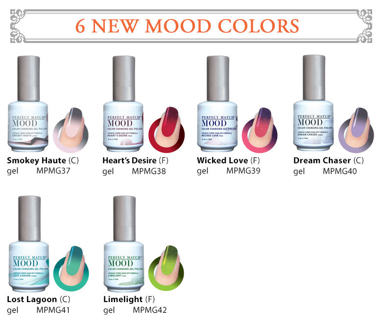 LeChat Mood Changing Gel Nail Polish 6 Colors Set (MG37 - MG42)