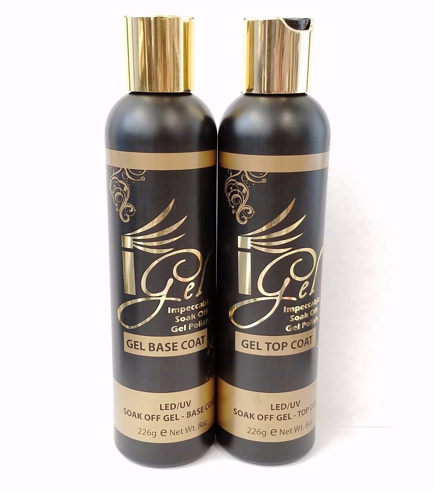 IGEL - IMPECABLE Soak Off Gel - Refill TOP COAT & BASE COAT - 8oz