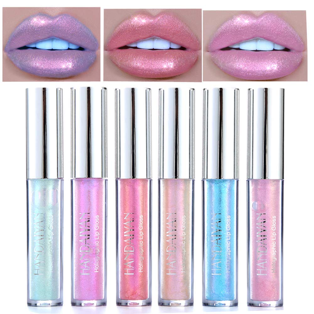 Glitter Liquid Lipsticks Set 6 color Diamond Shimmer Metallic Lipstick Waterproof Long Lasting Makeup Kit Face Eye Glow Shimmer Shinning Lip Gloss Set