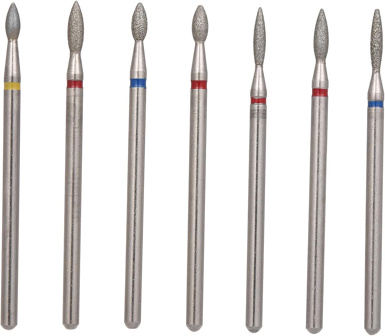 Diamond Cuticle 7Pcs / Set Diamond Electric Nail Drill Bits Grinding Burr Cutters for Pedi Mani Nail Cuticle Files Tools Accessories