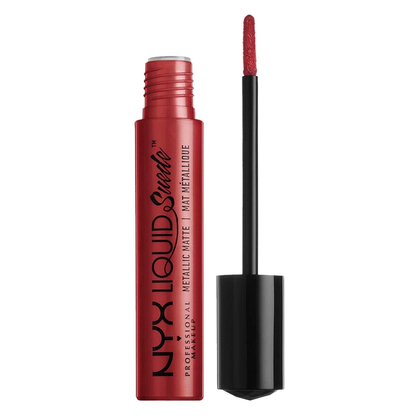 NYX PROFESSIONAL MAKEUP Liquid Suede Metallic Matte Lipstick - Biker Babe (Burgundy)