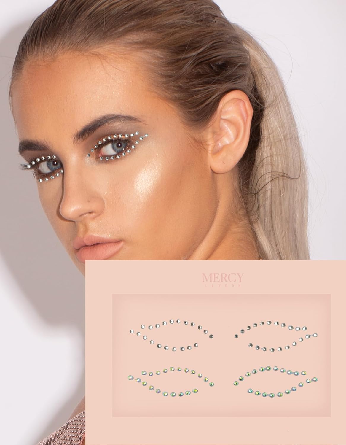 Crystal Eyeliner Jewels ✮ Mercy London Costume Accessories Face Gems Jewels All In One Halloween Headpiece Stick On