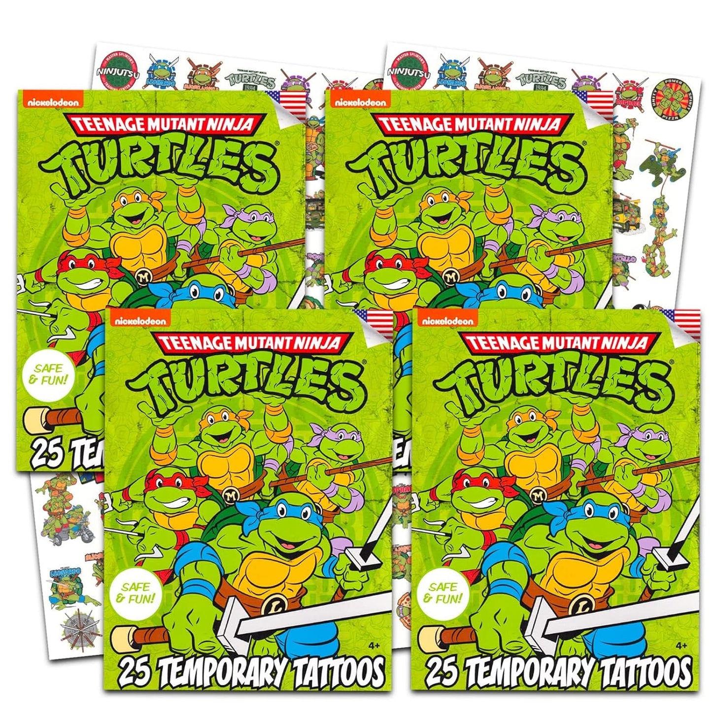 Teenage Mutant Ninja Turtles Temporary Tattoos for Kids Bundle ~ 100 TMNT Tattoos for Boys Girls Party Supplies (TMNT Party Favors)