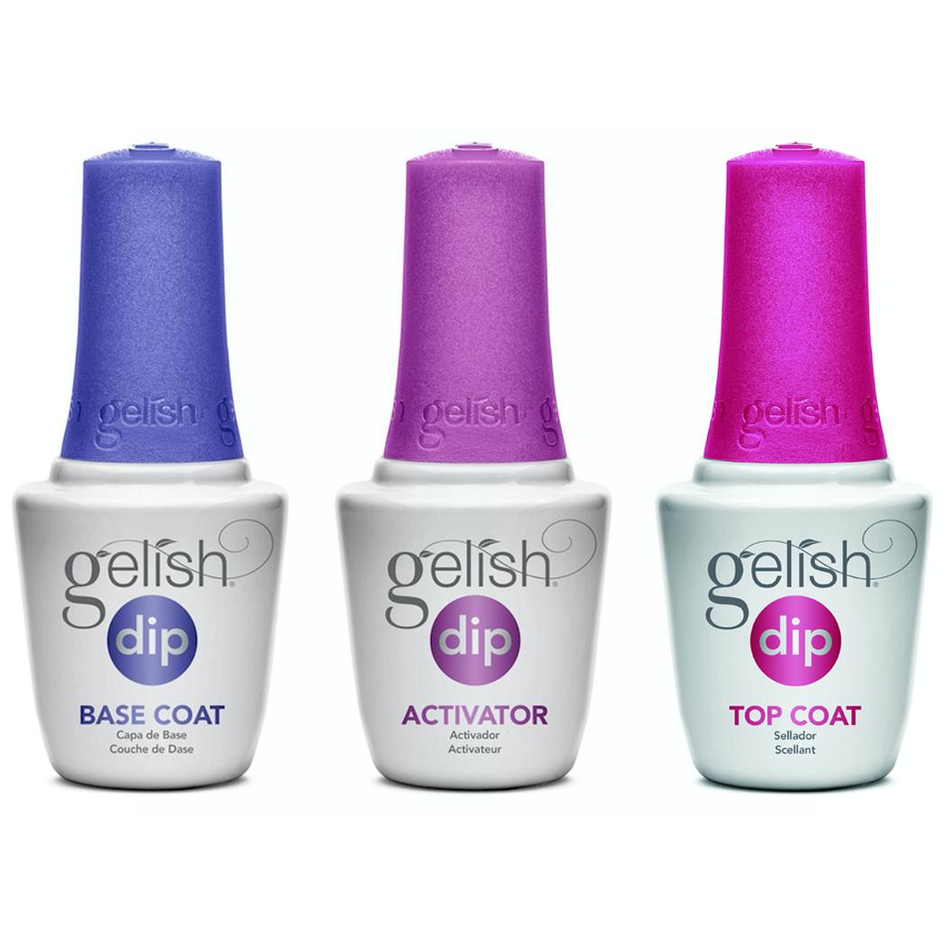 Gelish Dip Solutions System Bundle Base coat, Activator, Top coat 0.5oz