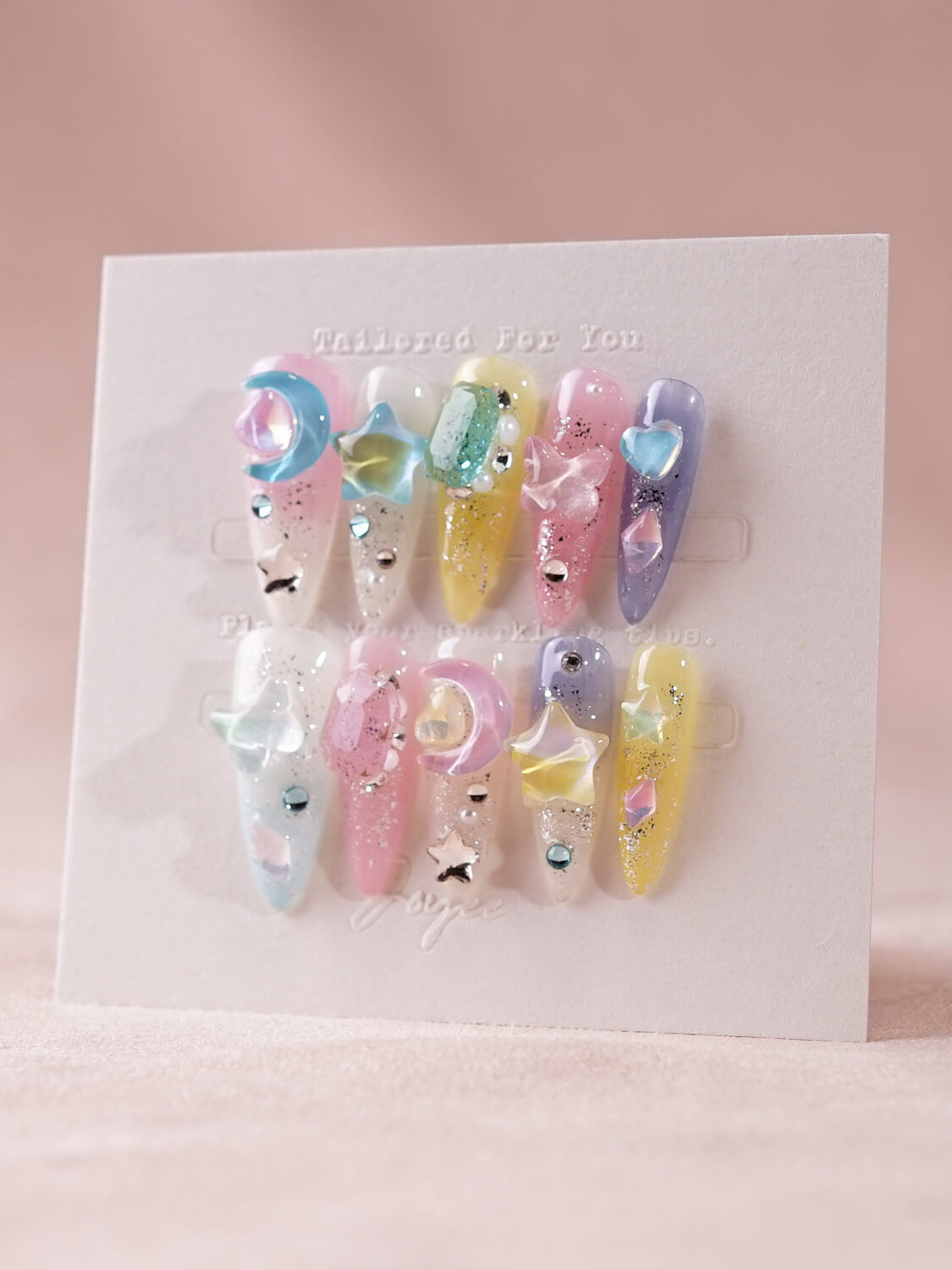 Handmade-MoonMagic-medium-stiletto-Press-On-Nail-Set