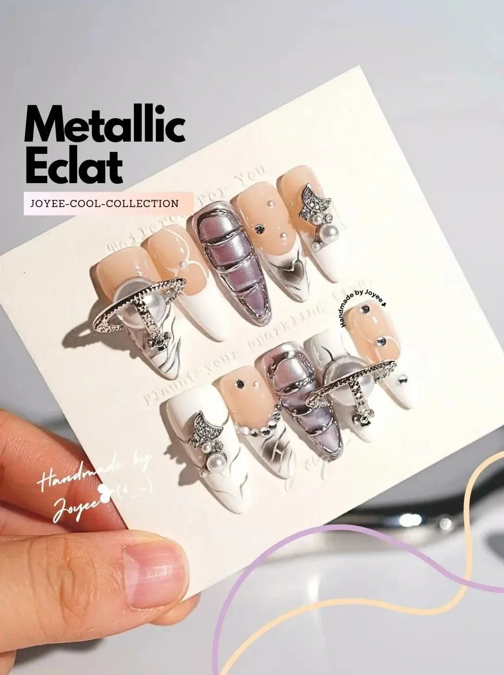 3D-Silver-Nails-Medium-Stiletto-Nails