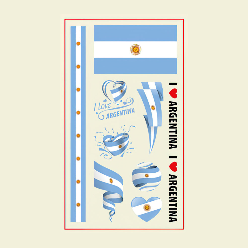 Flag Tattoo Stickers World Cup Soccer Match Party Gifts-Argentina