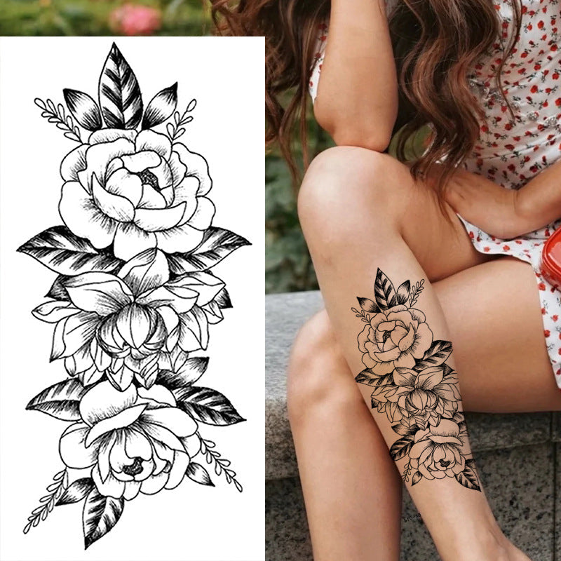 Flowers Temporary Tattoos Stickers Rose Fake Tattoos Stickers for Men and Women