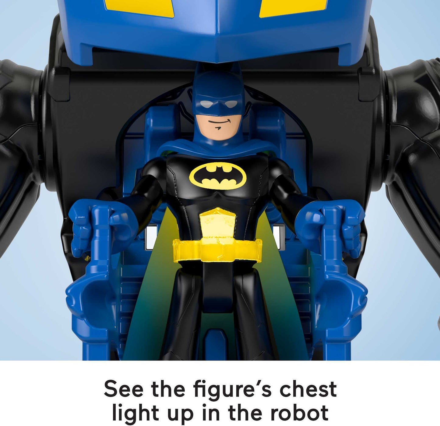 Imaginext DC Super Friends Batman Battling Robot, 3-Piece Figure Set with Lights for Preschool Kids
