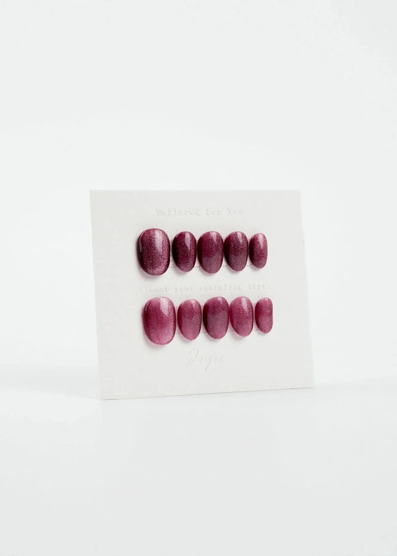 Handmade- Ruby Red Cat-eye Press On Nail Set