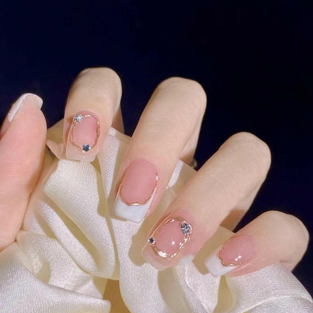 Irregular Color Blocks False Nails from SHOPQAQ