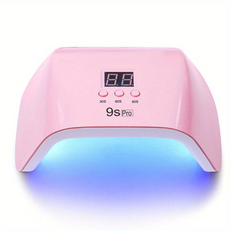 Rechargeable Cordless Nail Dryer with Auto Sensor - Professional Gel UV LED Nail Lamp with Double Light Source for Home and Salon Use