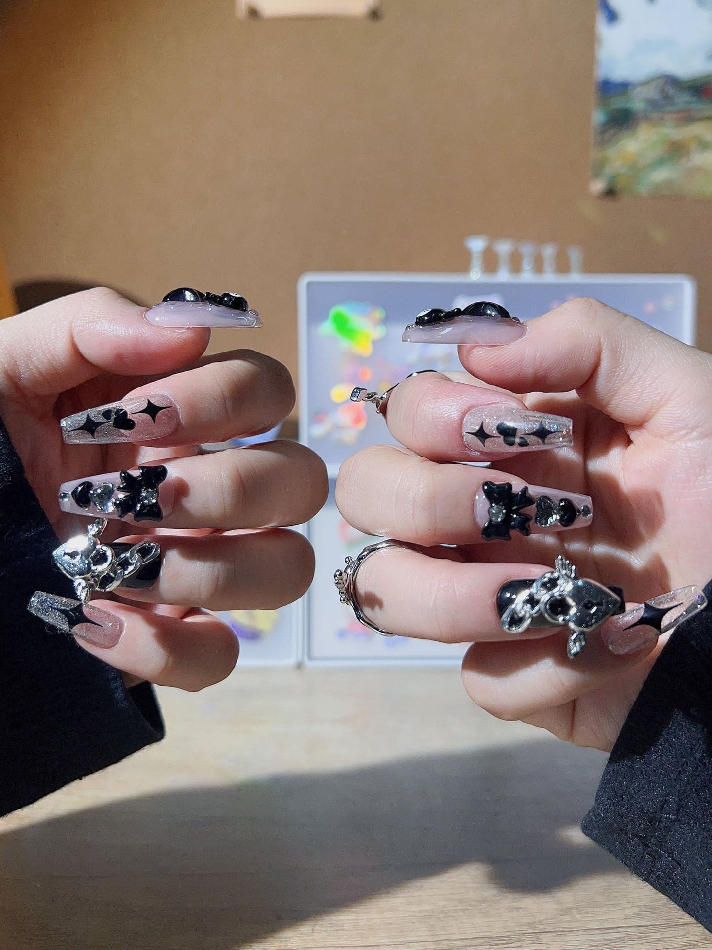 Joyee Kuromi YOLO Med Coffin Press-on nails | Ready to ship