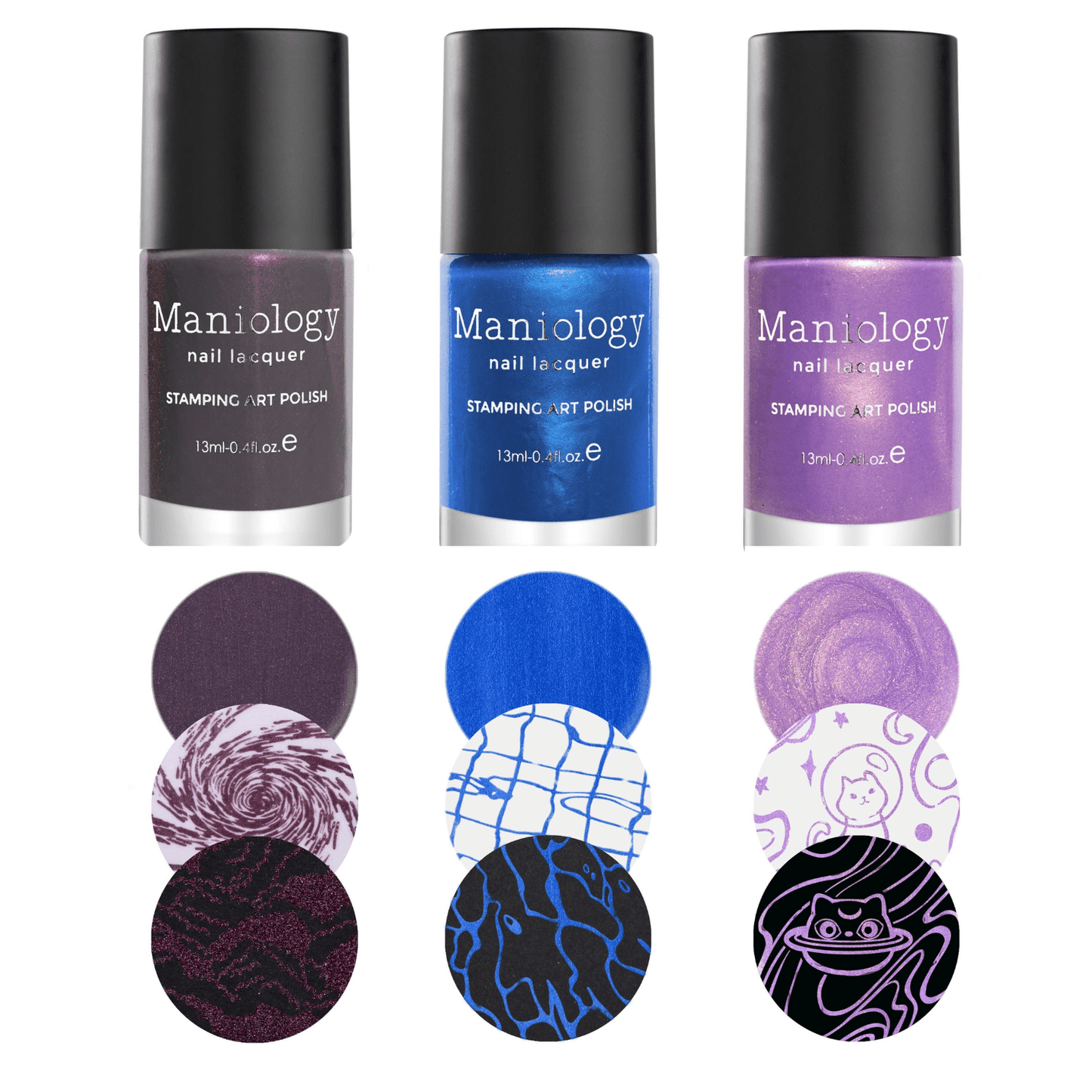 Perfect Trio: 3-Piece Snowy Twilight Nail Stamping Polish Set