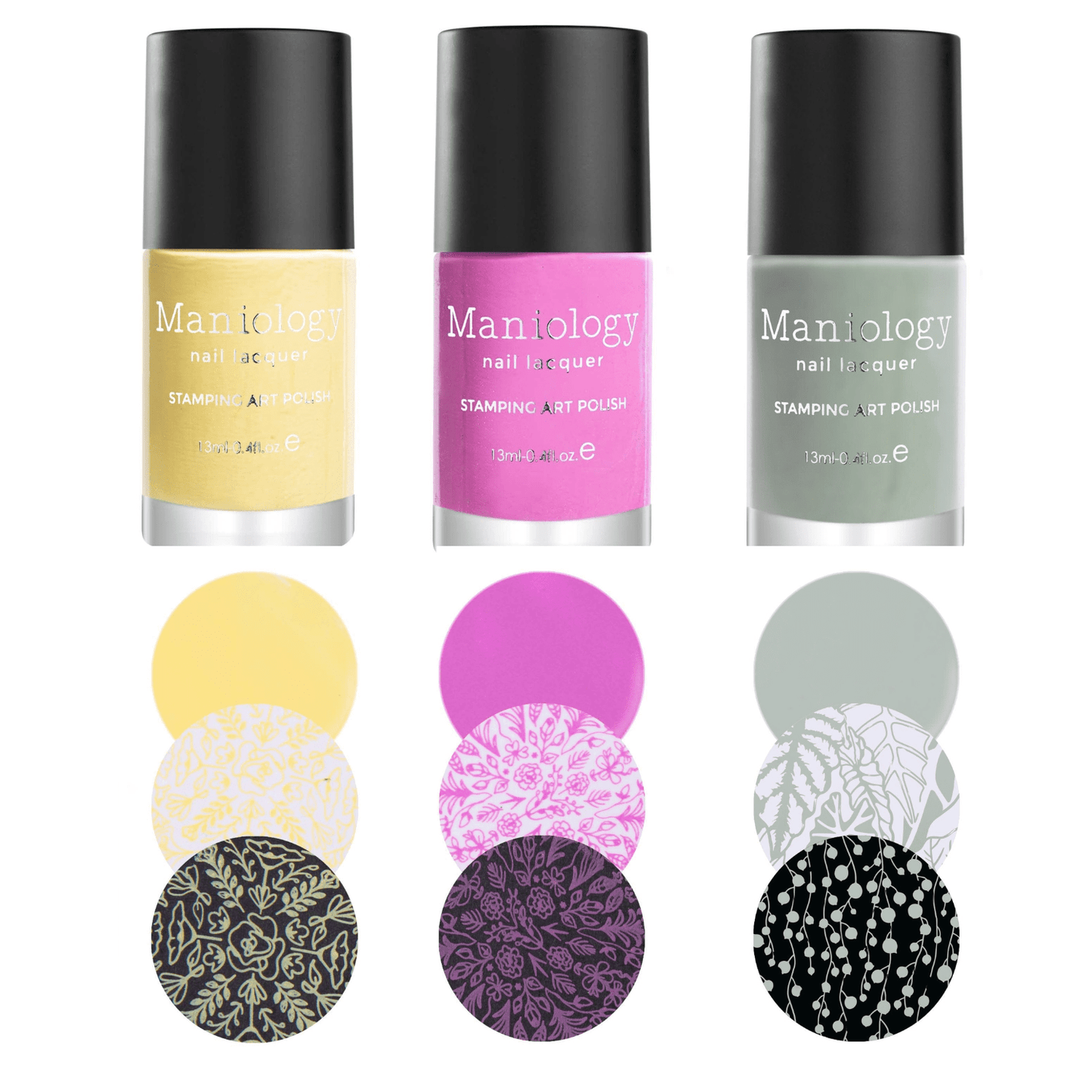 Perfect Trio: 3-Piece Sunny Meadow Nail Stamping Polish Set
