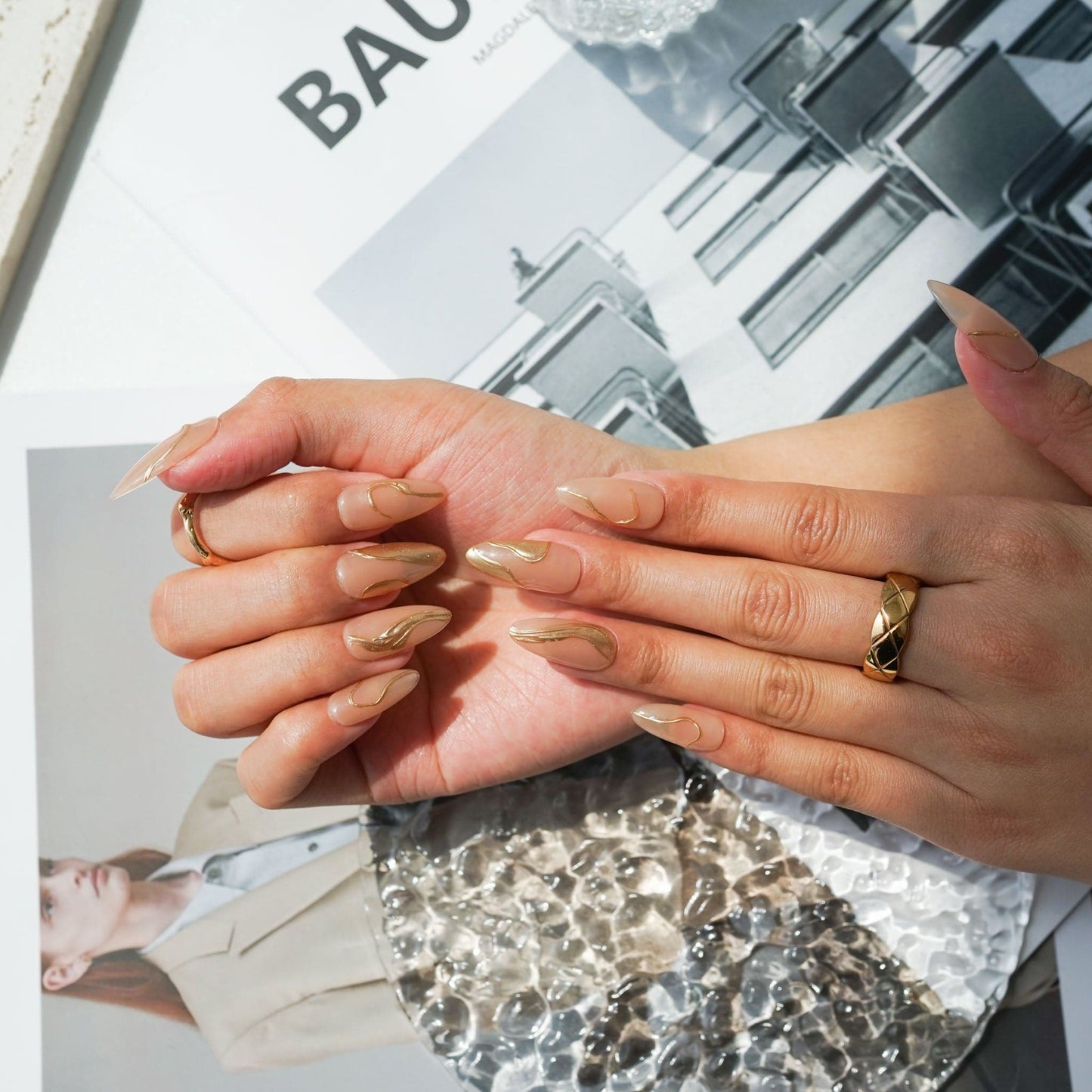 Nude Nails Med Almond Nails Poetic Glamour