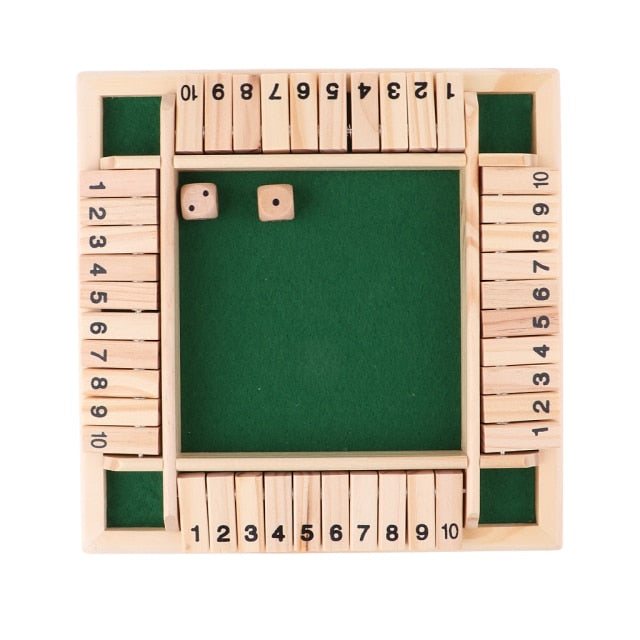 Deluxe Four Sided 10 Numbers Shut The Box Board Game Set