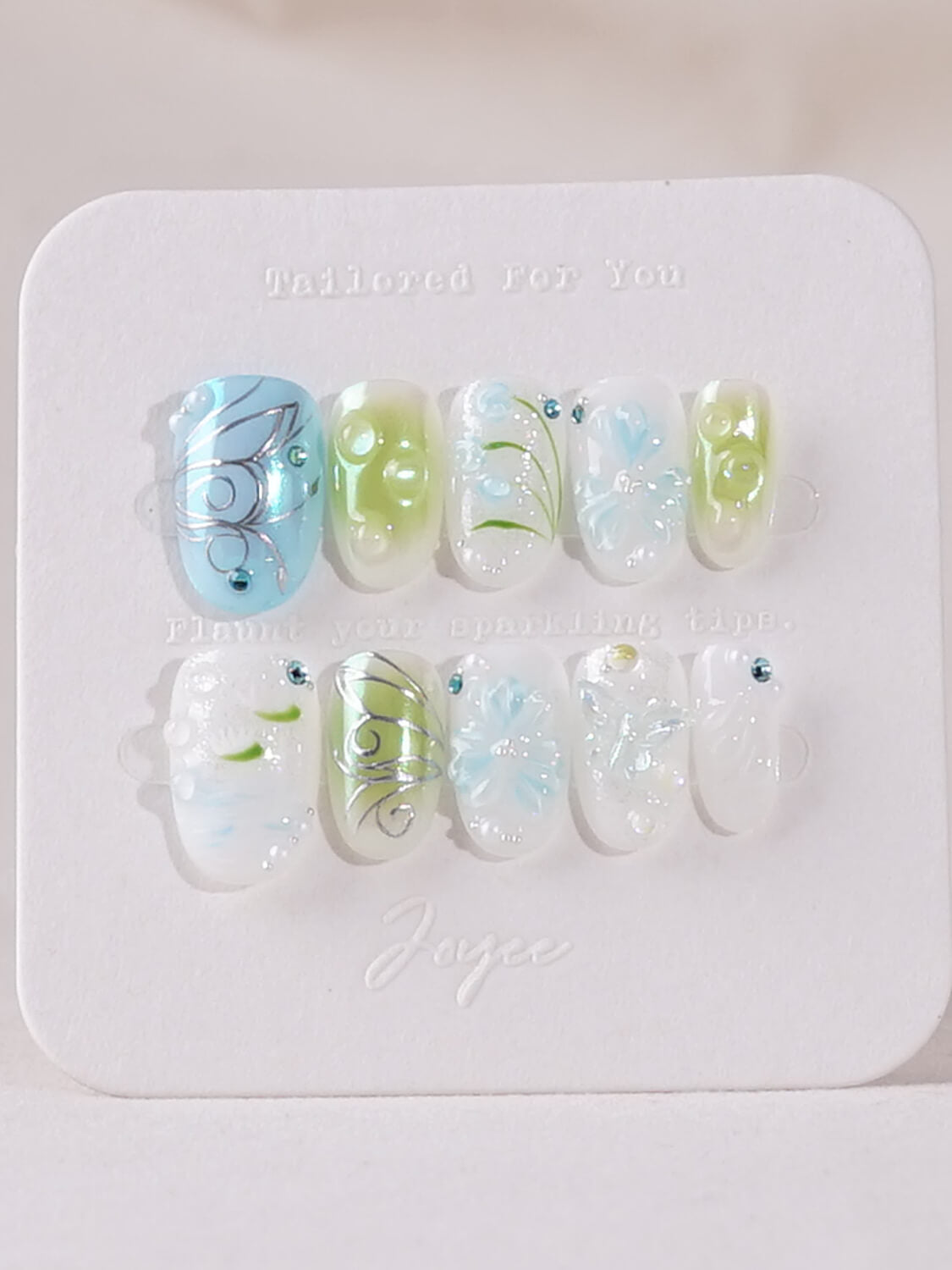 Handmade- Lotus Breeze Press On Nail Set