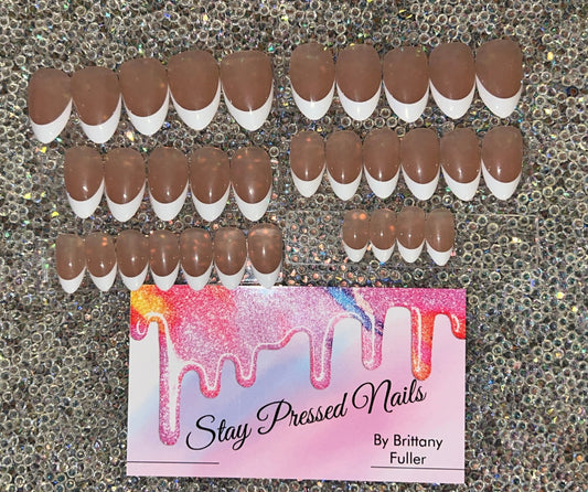Almond Short French Press On Nails