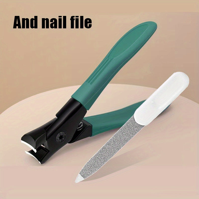 Labor-Saving Nail Clippers: Sharp Wide Jaws for Thick & Hard Fingernails & Toenails (Stainless Steel)