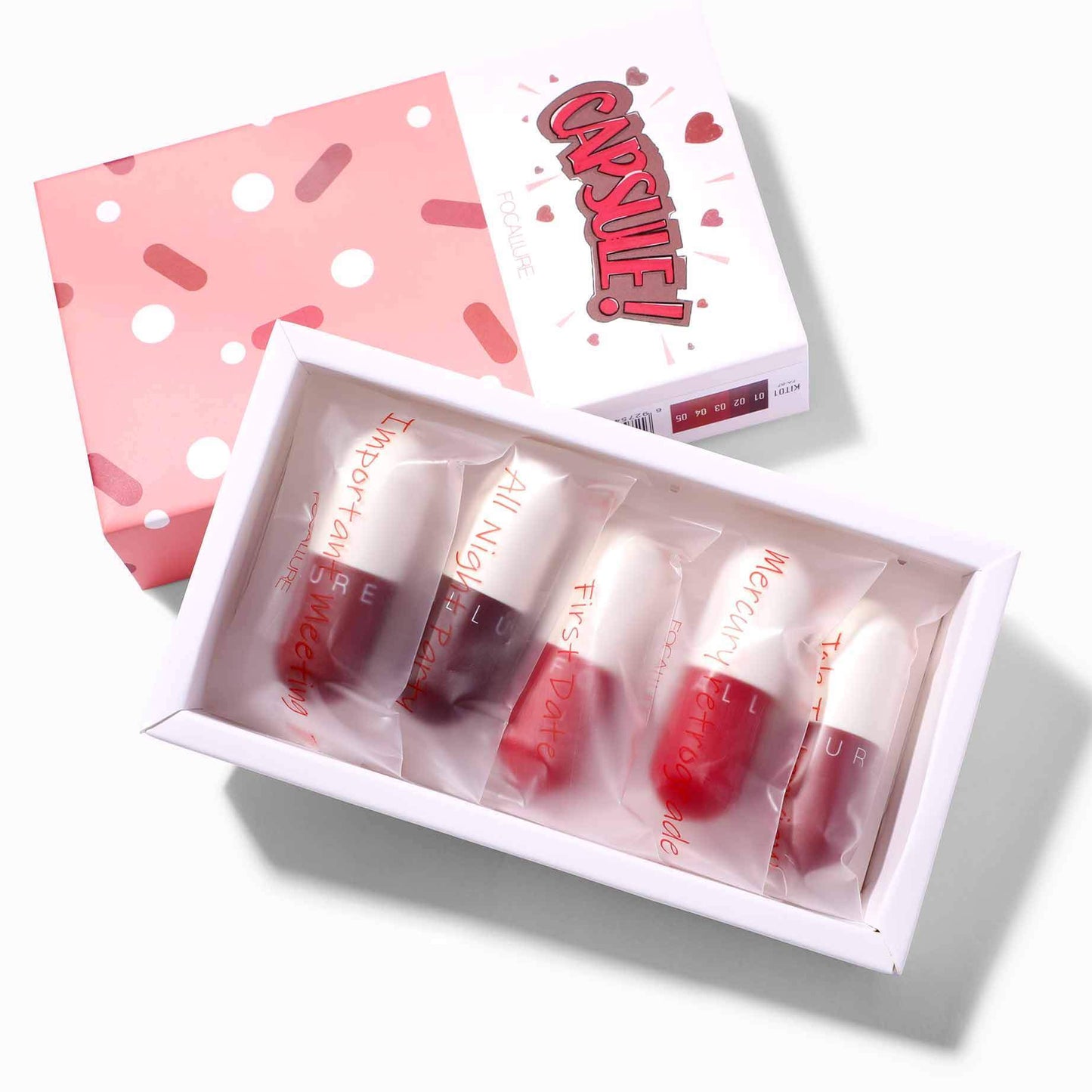 Focallure 5 Color Velvet Matte Lipstick Capsule Kit