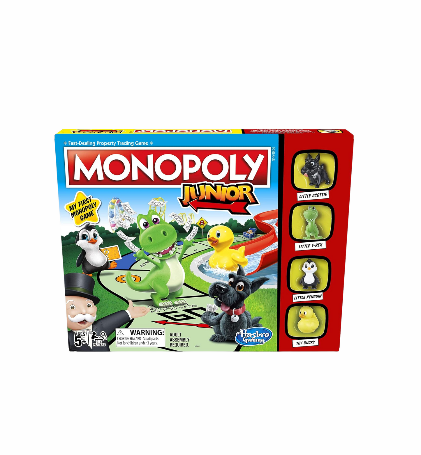 Monopoly Junior Game, Monopoly Board Game for Kids, Family Game for 2-4 Players, Multicolor
