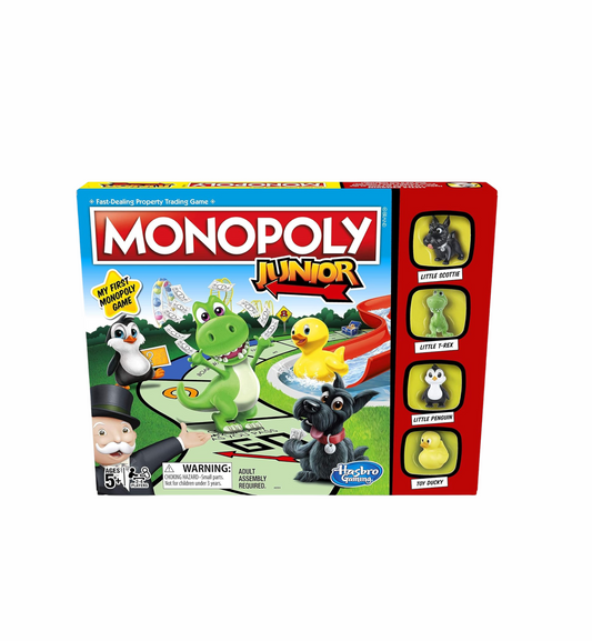 Monopoly Junior Game, Monopoly Board Game for Kids, Family Game for 2-4 Players, Multicolor