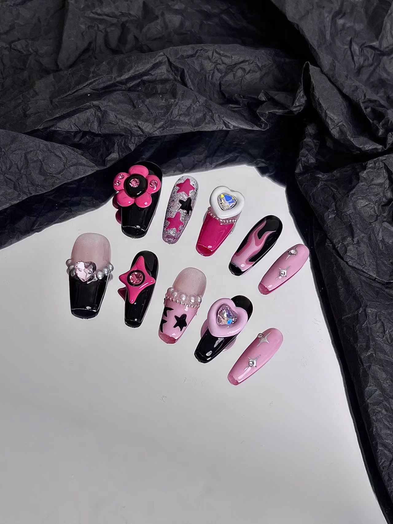 Blackpink style handmade nails | False Nails | SHOPQAQ