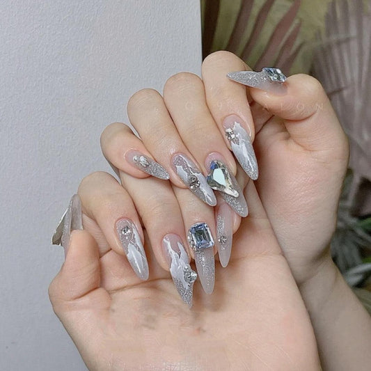 French Smudged False Nails from SHOPQAQ
