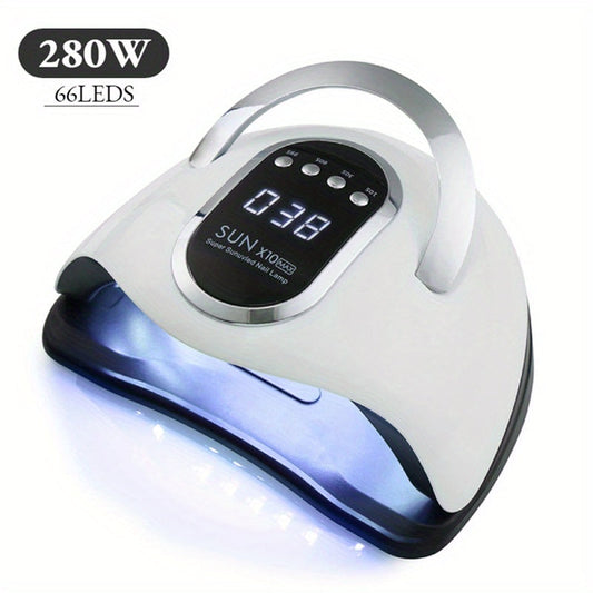 High Power Dual Light Source Nail Lamp with 66 Lamp Beads - UV Nail Dryer for All Gel Polish, LED Phototherapy Light for Home Salon and DIY Nail Art