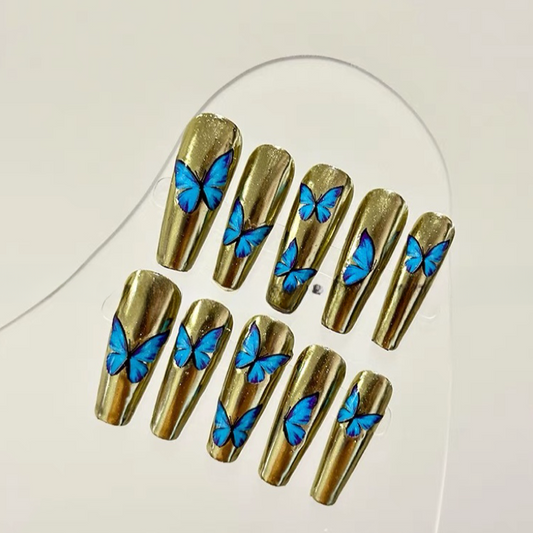 [Mirorr gold with blue butterfly]