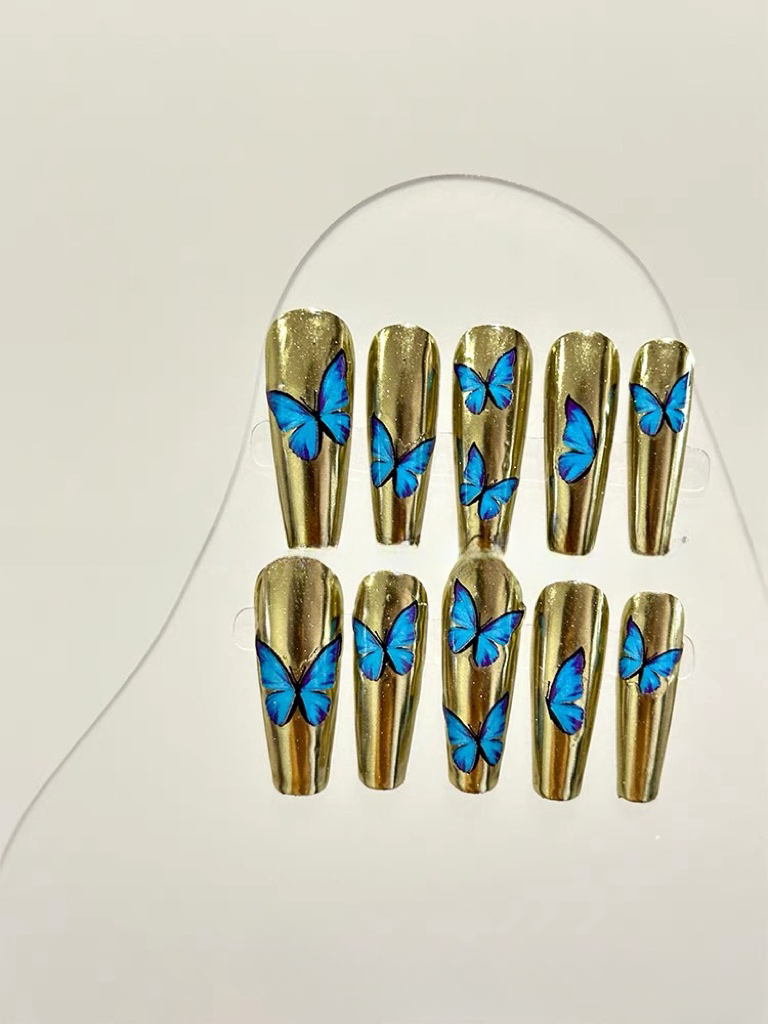 [Mirorr gold with blue butterfly]