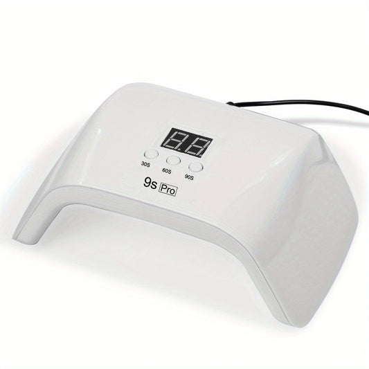 Rechargeable Cordless Nail Dryer with Auto Sensor - Professional Gel UV LED Nail Lamp with Double Light Source for Home and Salon Use