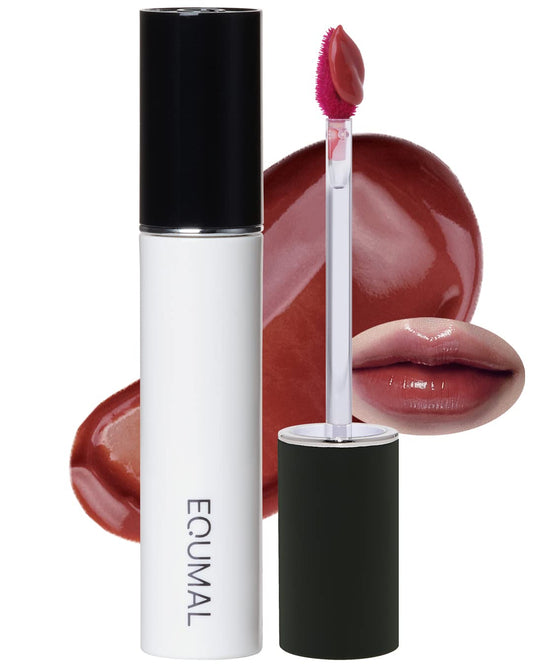 EQUMAL Non-Section Glowy Tint – 111 UNVEILED MOVE – Glass Lasting Transparent & Flexible Lip Makeup - Moisturizing Lip Stain for Glossy Finish – Buildable Lipstick for Fuller Looking Lip, 0.18 fl.oz.