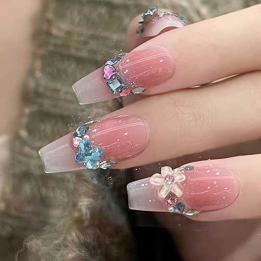 Floral French Manicure Nail Stickers | False Nails | diamond nails, DIY nails, easy to apply nails, elegant nails, fake nails, False Nails, fashion nails, Glamorous Nails., Handmade fake nails, Handmade False Nails, handmadefalsenails, High-Grade False Nails, long-lasting nails, luxury false nails, luxurynails, nails, Party nails., press on nails, special occasion nails, Unique False Nails, wedding nails, White False Nails | SHOPQAQ