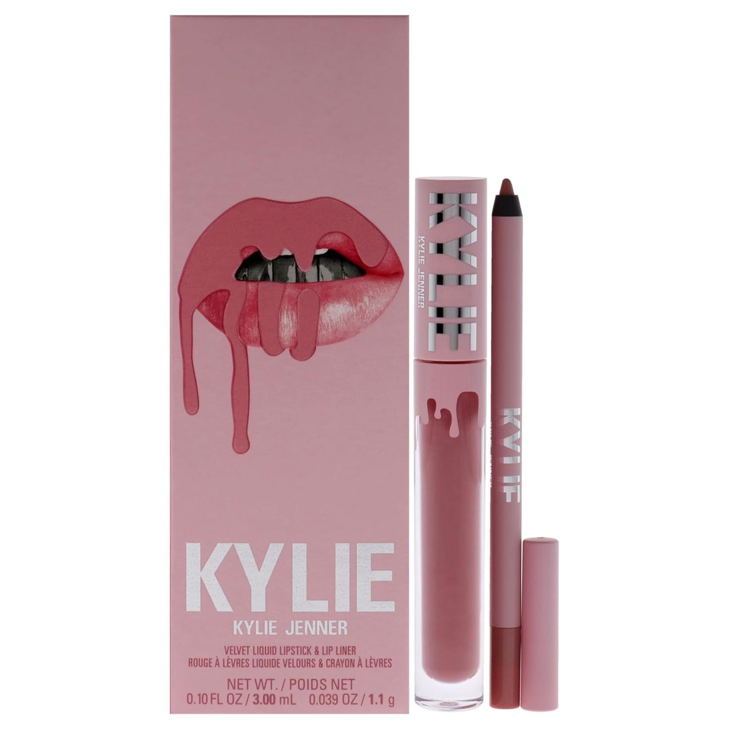 Kylie Cosmetics Velvet Lip Kit - 705 Charm for Women - 2 Pc 0.10 oz Velvet Liquid Lipstick, 0.03 oz Lip Liner
