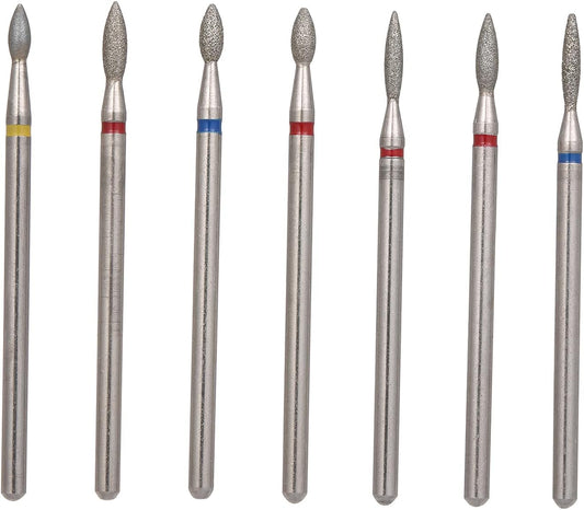 Diamond Cuticle 7Pcs / Set Diamond Electric Nail Drill Bits Grinding Burr Cutters for Pedi Mani Nail Cuticle Files Tools Accessories