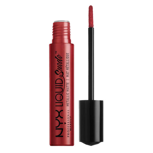 NYX PROFESSIONAL MAKEUP Liquid Suede Metallic Matte Lipstick - Biker Babe (Burgundy)