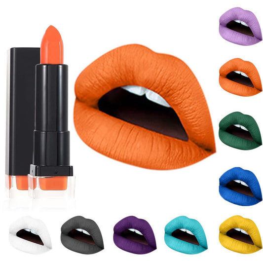Matte Lipstick Hight Pigment Lipsticks Long Lasting Lip Stick Waterproof Lips Gloss Cream Lipgloss Makeup for Women and Girls Pack of 1 (I- Orange 14)