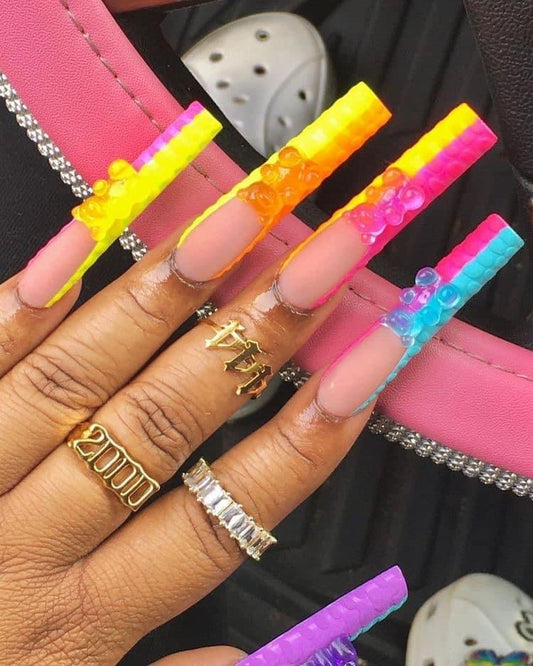 Color Croc & Gummy Bear Press On Nails