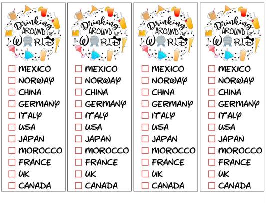 Drinking Around The World - Pack Of 4 Temporary Tattoo