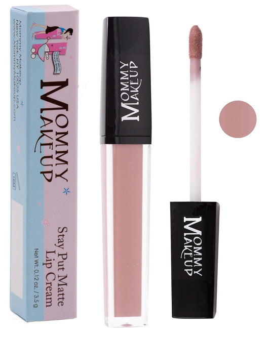 Mommy Makeup Stay Put Matte Lip Cream | Kiss Proof Lipstick in Heather (A Dusty Pink Mauve) Transfer Proof, Smudge Proof, Waterproof, Non Drying, Long Wear Lipstick
