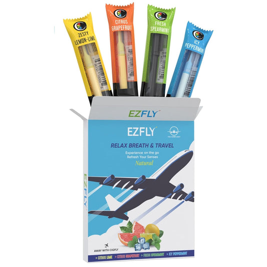 EZFly: TSA- Accepted Oral Fixation Smokeless Habit Replacement | Zen Travel Stress Relief for Travelers, Perfect for Airport and Airplane Use | Natural Support, 4-Pack