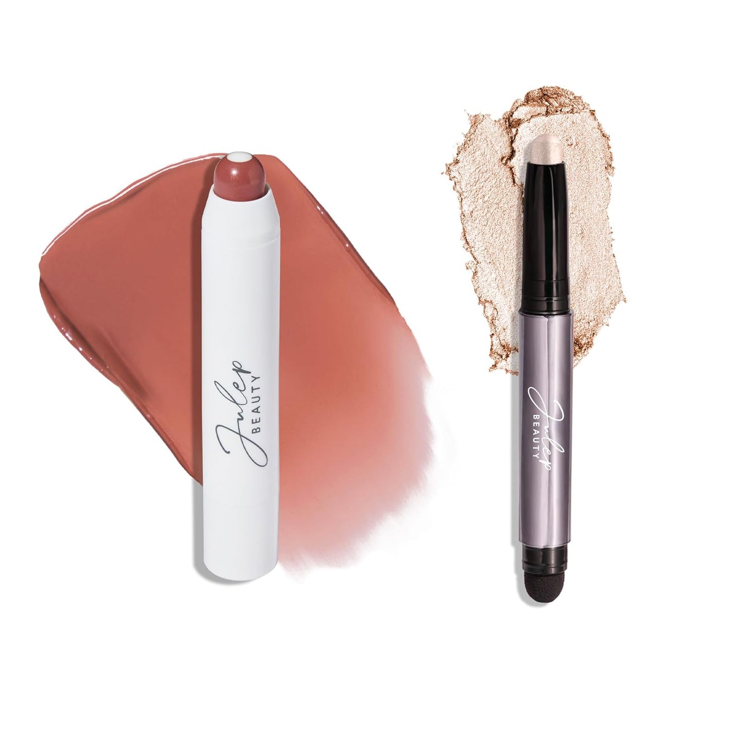 Julep Eyeshadow 101 Crème to Powder Waterproof Eyeshadow Stick, Pearl Shimmer It's Balm: Tinted Lip Balm + Buildable Lip Color -Cinnamon raisin