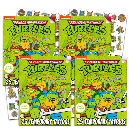 Teenage Mutant Ninja Turtles Temporary Tattoos for Kids Bundle ~ 100 TMNT Tattoos for Boys Girls Party Supplies (TMNT Party Favors)