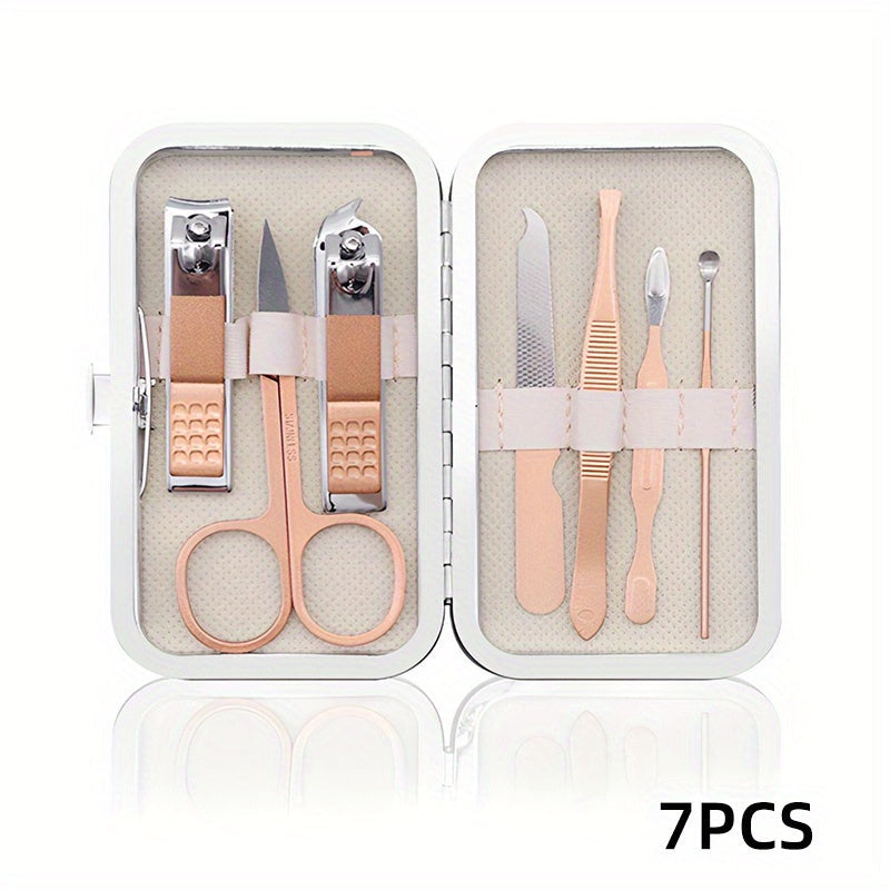 Gorgeous Rose Golden Stainless Steel Nail Clipper Set - Perfect for Professional Grooming & Manicure Art!