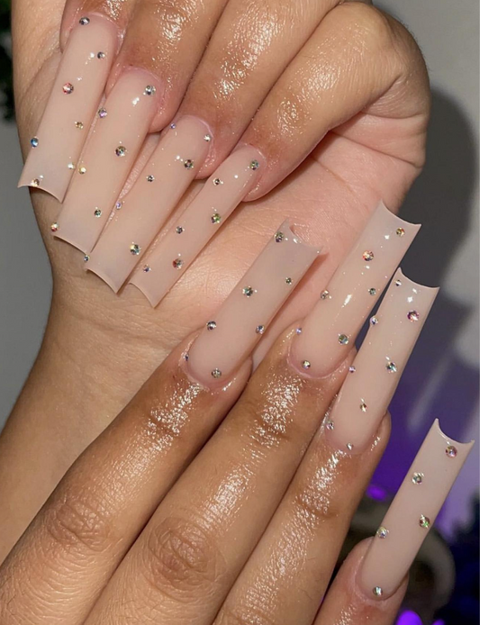 Nude Studded Press On Nails